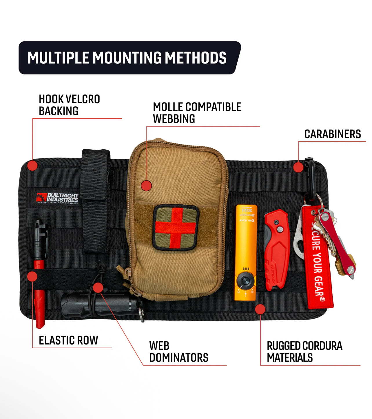 VELCRO TECH PANEL- BLACK|6PC+KIT