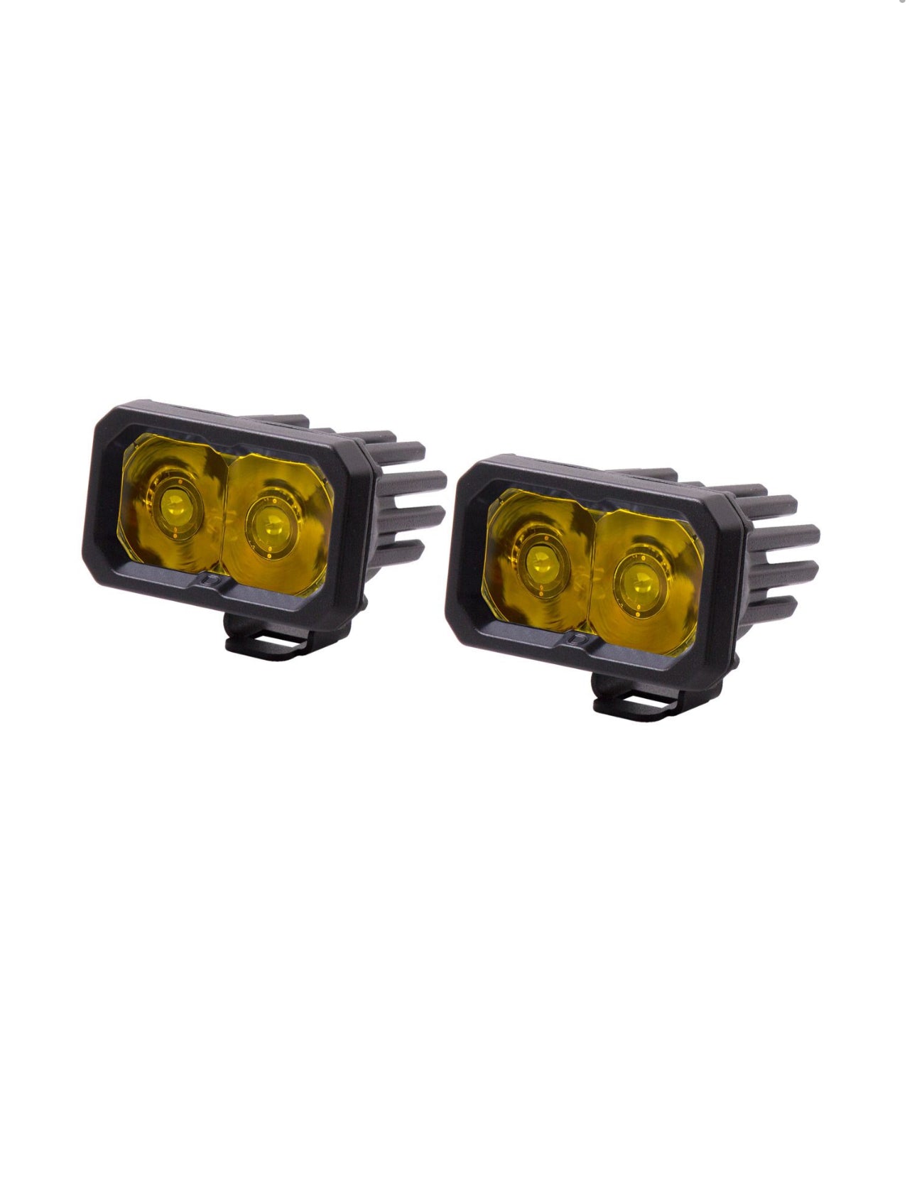 2 C2 1.0 SAE Yellow Sport LED POD (pair)